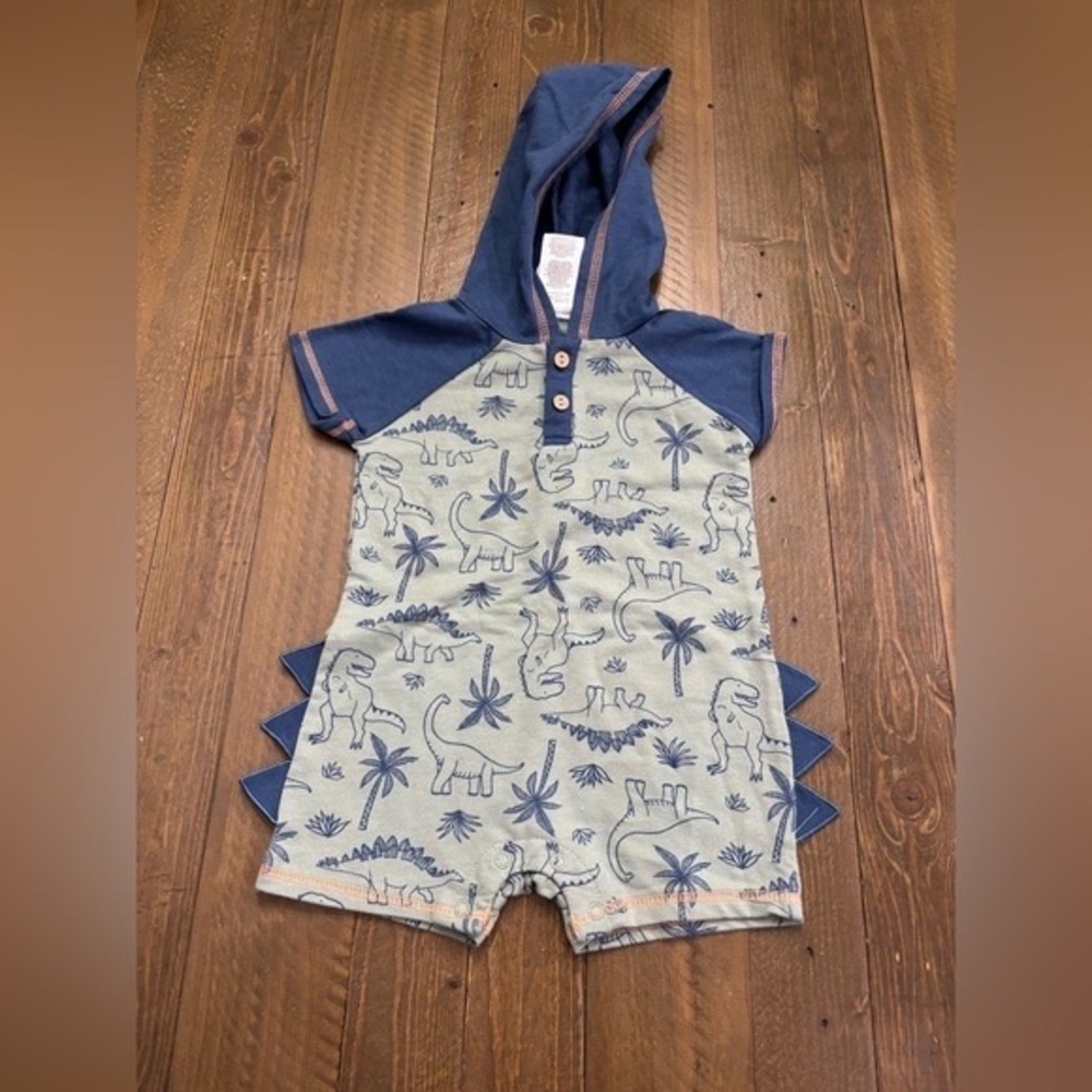 Blue Dinosaur Print Kids Bodysuit